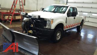 2017 Ford F250 XL Super Duty Extended Cab Pickup Truck with V-Plow