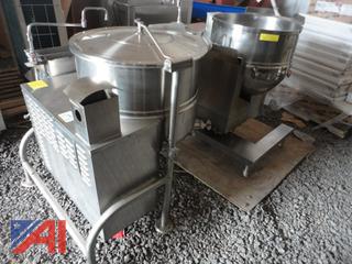(2) Groen and Cleveland Stainless Steel Steam Kettles