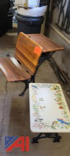 Vintage School Desk & Garden Table