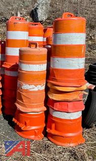 (25) Construction Barrels with Tire Rings