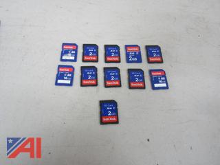 (11) SanDisk 2GB SDHC Cards