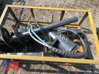 Skid Steer Mounted Auger with Bit