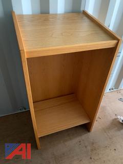 Library Magazine Rack and Wooden Podium