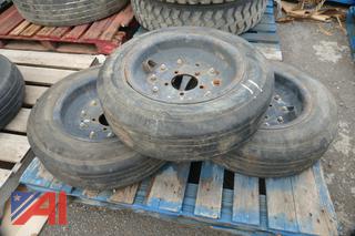 (#11) (3) 27 x 7.75-15 Non-Fly Tires with Rims