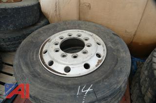 (#14) (2) 11R22.5 Tires on Rims