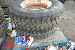 (#23) (2) 11R-22.5 Tires on Rims