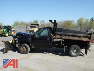 2008 Ford F350 Super Duty Dump Truck with V-Plow