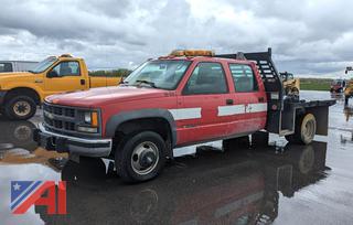 1996 Chevy 3500 Crew Cab Flatbed Truck