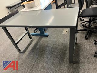 (3) Gray Metal Tables