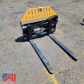 Skid Steer Mounted Adjustable Hydraulic Forks