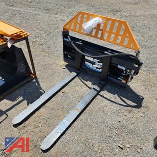Skid Steer Mounted Adjustable Hydraulic Forks