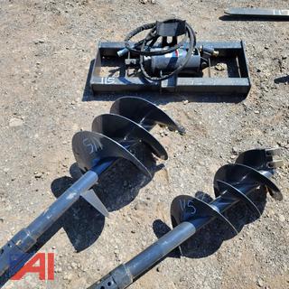 Skid Steer Mounted Auger and Bits
