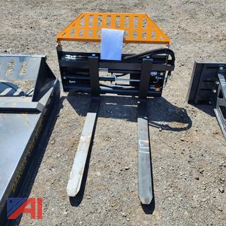 Skid Steer Mounted Adjustable Hydraulic Forks