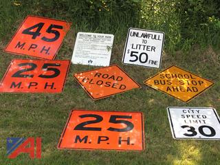 (8) Assorted Street and Road Signs