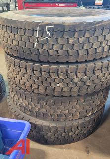 (4) Goodyear Drive Tires, 12R22.5