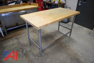 (2) Pc Maple Prep Table & Bakers Table