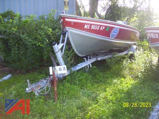 1997 Lund Laker 16 Boat with Motor and Trailer (664H)