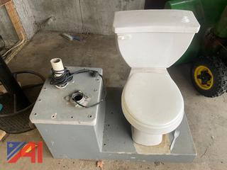 Grey Up Flush Toilet with HDPE Tank and Pump