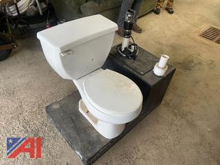 Black Up Flush Toilet with HDPE Tank and Pump