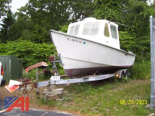 1986 Fibfab 25' Boat with Motor and Trailer (5194)