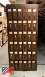 Vintage Metal Woodgrain Vertical Court File Cabinet