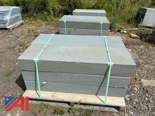 (3) Pallets of 16" x 4' x 6" Thermal Bluestone Steps, New/Old Stock