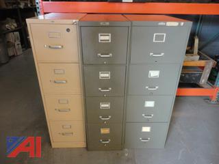 (3) 4-Drawer Metal File Cabinets