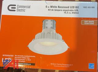 (4) Commercial Electric Recessed LED Kit, New