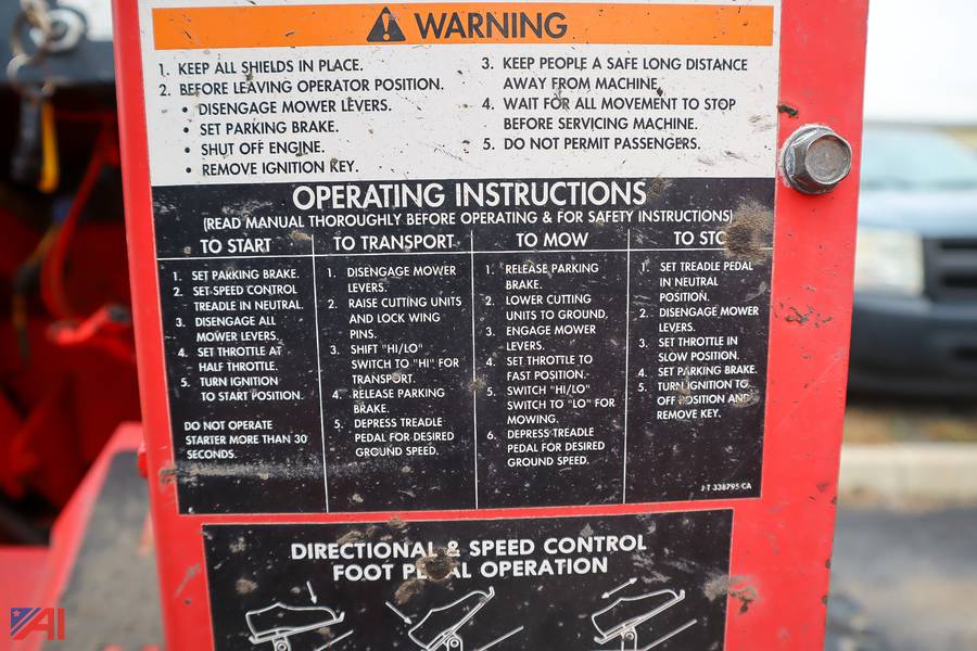 Auctions International Auction Dansville CSDNY 35050 ITEM 1998 Jacobsen HR15 Flail Mower