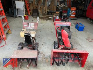 (1) Snapper 24" Snow Blower and (1) Troy-Bilt 32" Snow Blower