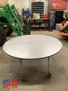 (3) 5' Round White and (16) 5' Brown Octagon Cafeteria Tables