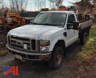 (#3)  2010 Ford F350 XL Super Duty Flatbed Truck with Plow