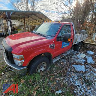 2009 Ford F350 Flat Bed Truck with Plow and Sander