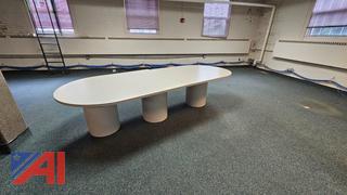 Approx. 4' Desk with Built in Key Tray and 10' Conference Table