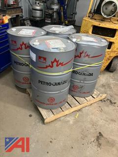 (4) Petro Canada TM/MC 68A Ammonia Refrigeration Oil 55 Gallon Drums, New/Old Stock