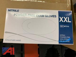 (518 Boxes) Generic Nitrile Gloves, 230 Gloves/Bx Size XXL NIT315, New/Old Stock