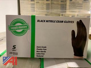 (1392 Boxes) Supply Master Black Nitrile Gloves, 100 Gloves/Bx Size Small, Exp:3/2/23, New/Old Stock