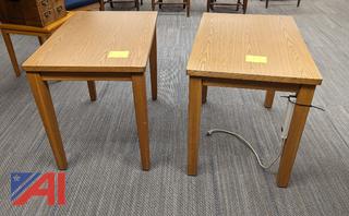 (2) Oak Side Tables 