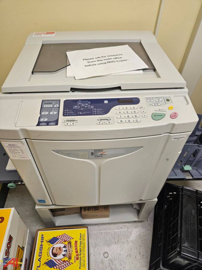 Auctions International Auction Westhampton Beach Ufsd Ny 36220 Item Riso High Speed Copier 