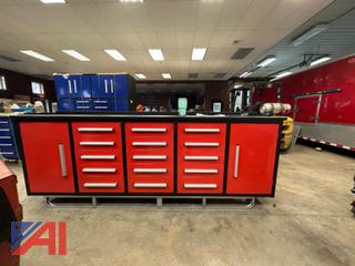 Steelman 10' Red Storage Cabinet with Work Bench