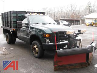 N7 2009 Ford F350 Dump Stake Truck with Plow