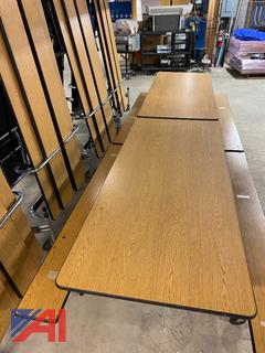 (5) SICO 12' Folding Rollaway Cafeteria Tables