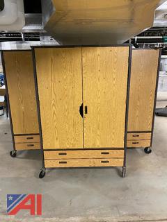 (3) Fleetwood Furniture Rolling Storage Cabinets