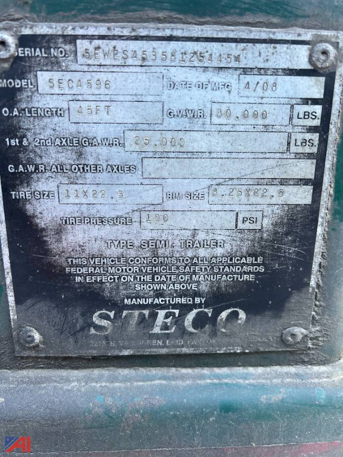 Auctions International Auction Town of Rumford Public WorksME 36983 ITEM 2008 Steco