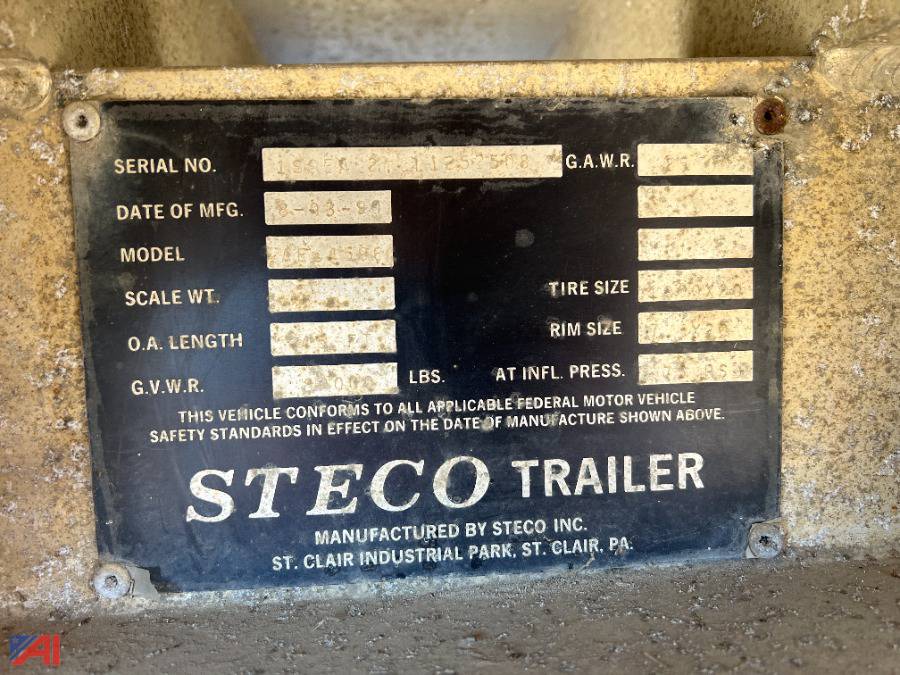 Auctions International Auction Town of Rumford Public WorksME 36983 ITEM 1990 Steco AE4596