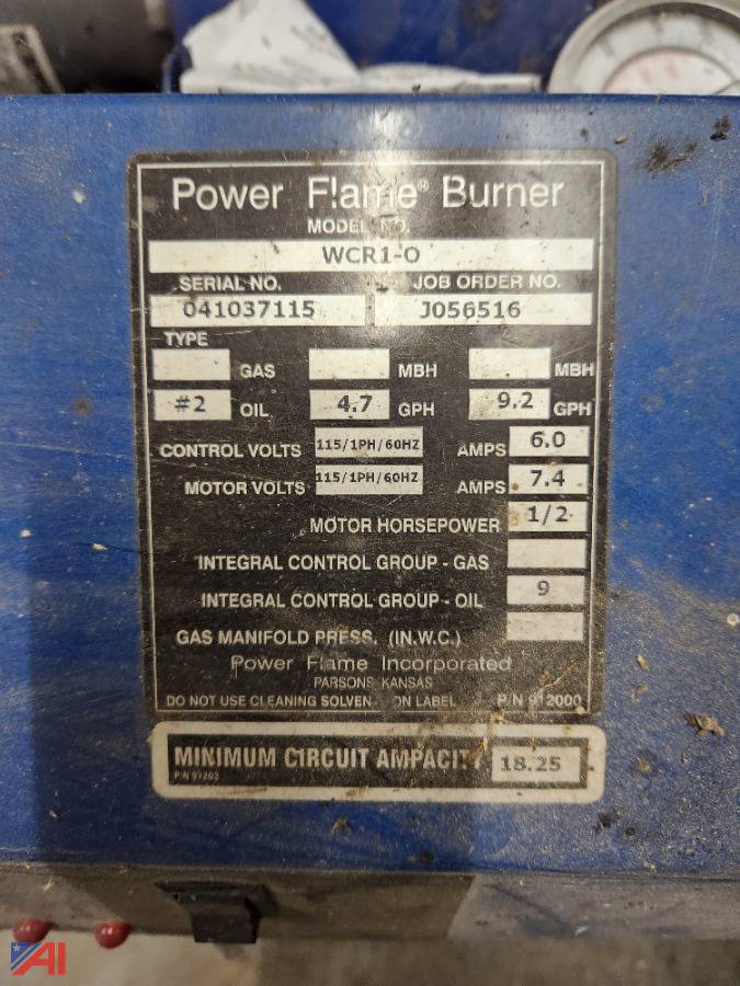 Auctions International Auction Village of CanastotaNY 37166 ITEM Ewell Power Flame Burner