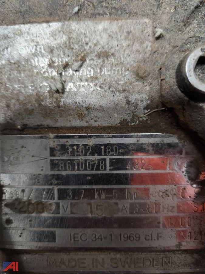 Auctions International Auction Village of CanastotaNY 37166 ITEM (2) Submersable Flygt