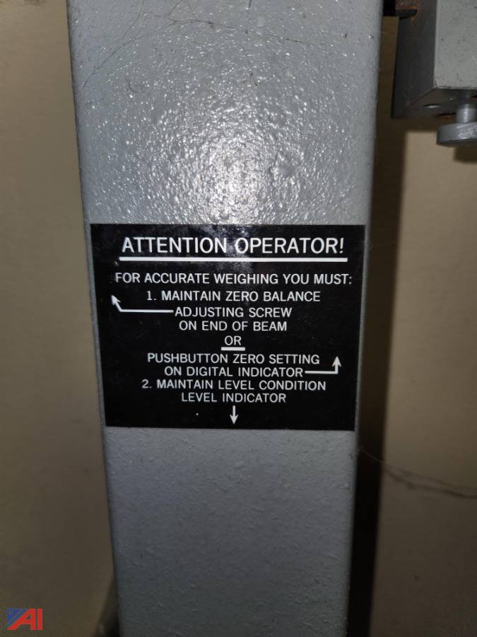 Auctions International Auction Village of CanastotaNY 37166 ITEM Fairbanks Scale with Weights