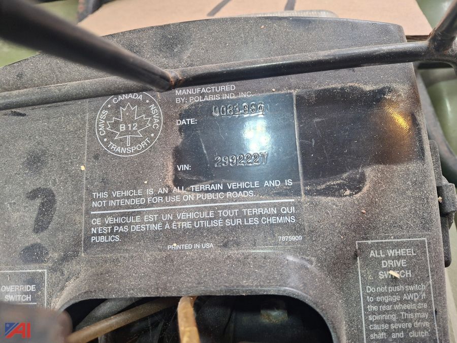 1996 Polaris Sportsman 400 4 Wheeler Auction | Auctions International