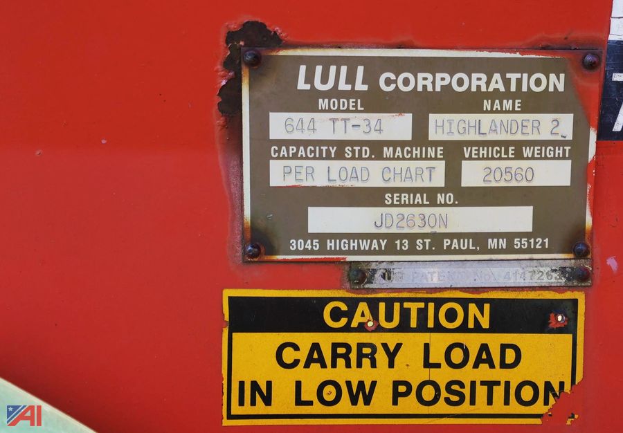 1989 Lull 644 TT-34 Highlander 2 Rough Terrain Telehandler Auction